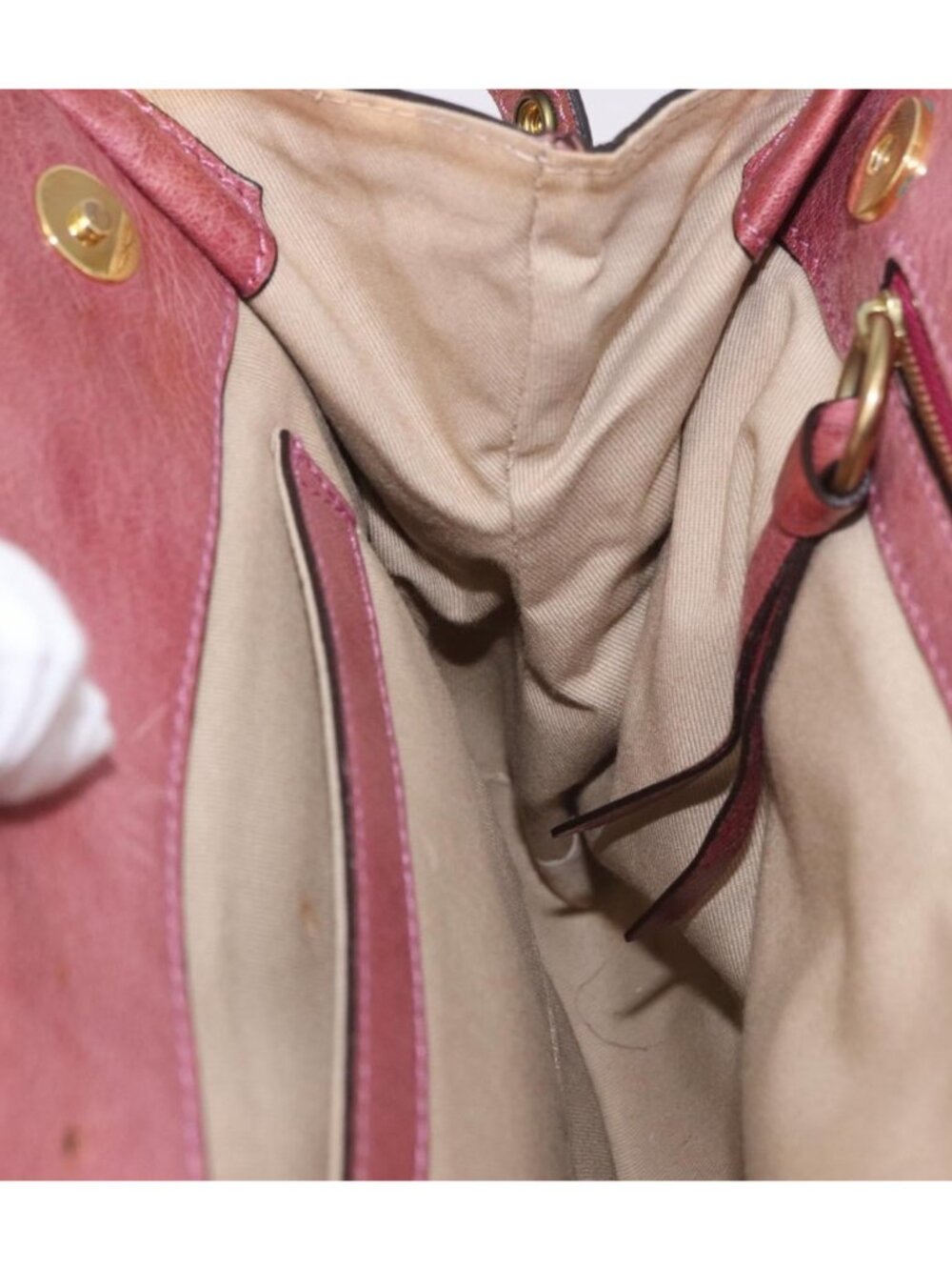 Chloe Shoulder Bag Leather Pink Gold - Picture 13 of 16